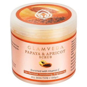 Glamveda Papaya & Apricot Anti Tan Scrub For All Skin Type 100g - Picture 1 of 6