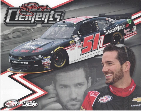 2016 JEREMY CLEMENTS "3RD VERSION REPAIRABLE VEHICLES" #51 NASCAR POSTCARD Cover