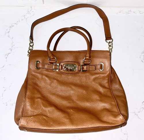 Borsa borsa Michael Kors grande pelle Hamilton East West marrone *polvere originale