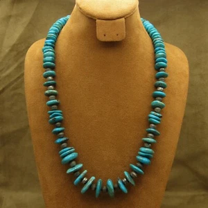 Vintage Türkis und Sterling Silber Perlenkette - Bild 1 von 6