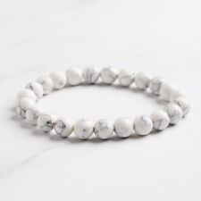 Natural Stone Howlite White 8mm Pearl Bracelet Precious Stone for men and women