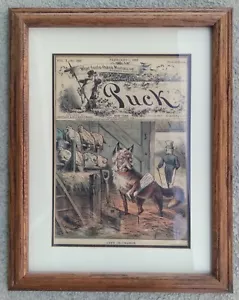 Framed Puck Political Magazine Cover "Left In Charge" Trump & Musk Relevant 1882 - Picture 1 of 6