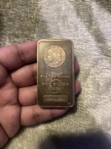 5 oz SilverTowne Morgan Silver Bar (toner) Ships Same Day - Picture 1 of 14