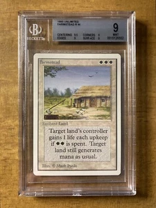 MTG ✨FARMSTEAD ✨Unlimited BGS 9 MINT RARE 1993 Quad 9’s+ RESERVE LIST Poole Art - Picture 1 of 2