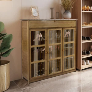 Zapatero a prueba de humedad Zapatos Estante de almacenamiento Organizador 4 Niveles Bambú Estante Cajón - Imagen 1 de 16