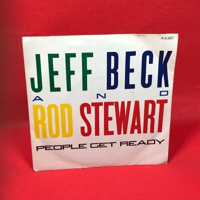 JEFF BECK & ROD STEWART People Get Ready 1985 UK 7" vinyl single Epic record 45 - Image 1 of 4