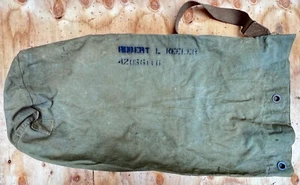 Vintage 50er Jahre schablonierte Militär Canvas Seesack mit Namen, Robert - Bild 1 von 10