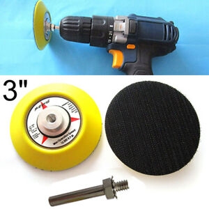 75mm Hook&Loop Backing Pad With Drill Attachment For Angle Grinder Sanding Disc