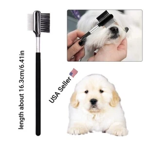 Double-Sided Head Pet Eye Comb Brush Pet Tear Stain Remover Comb Cleaning Dog - Picture 1 of 9