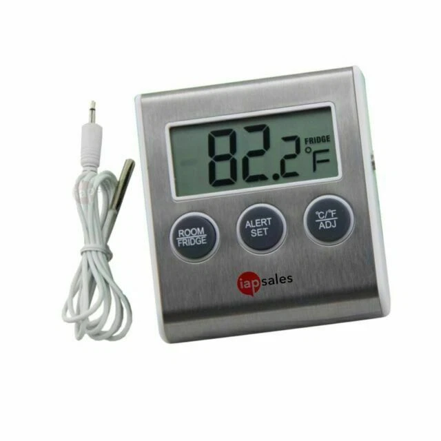 iapsales BCK42836 Stainless Steel Refrigerator Freezer Thermometer Alarm