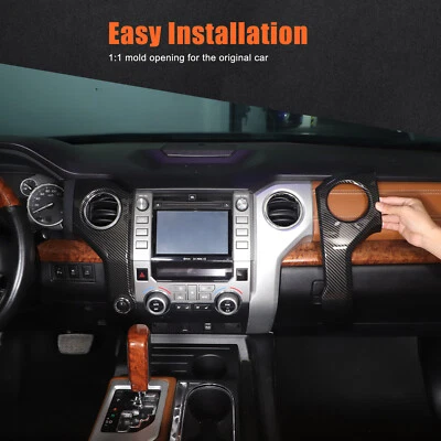 Cubierta de ventilación de aire acondicionado de coche adorno decorativo para Toyota Tundra 2014-21 ABS carbono Foto 1 de 4