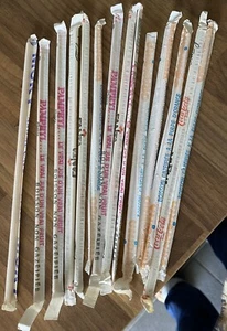 Lot X14 Vintage Orangina Coca Fanta Banga Strohhalm Werbung 70er Frankreich Bistro - Bild 1 von 5