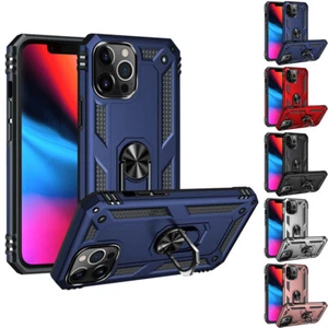 for iPhone 13 Pro Max 6.7" Case Impact Armor Ring Stand Hybrid Cover+Prytool - Picture 1 of 23