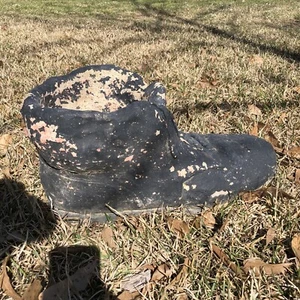 Large Vintage Shoe Or Boot Outdoor Garden Concrete Planter 17”x9”x8” - Picture 1 of 18