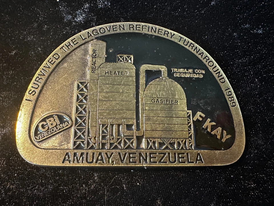 Hebilla de cinturón pesada de colección para hombre Trucker Bar Shield cilindro revólver raro hecho en EE. UU. Foto 1 de 4