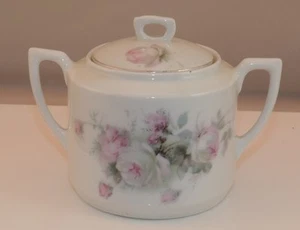 Tazón de azúcar CT Carl Tielsch Altwasser Silesia Alemania rosas flores - Imagen 1 de 6