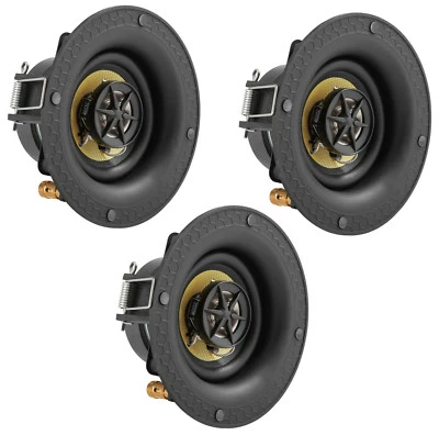3 Pack - TDX 3" 2-Way In Ceiling Home Theater Audio Speaker Flush Mount White