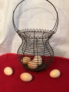 Southern Living at Home ~ Wire Egg Basket ~ Metal Handle Farm 16" - Picture 1 of 5