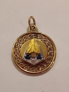 14K Gold Diamond & Blue Sapphire Pendant w/ Arrowhead  - Picture 1 of 4