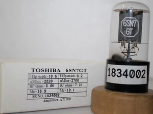 6SN7GT Toshiba schwarze Basis hergestellt in Japan Verstärker getestet Menge 1 Stück - Bild 1 von 8