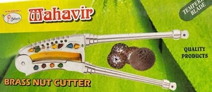 Brass Betel Nut cutter Supari Sudi Cutter orange, blue, yellow stones No -6 - Picture 1 of 5