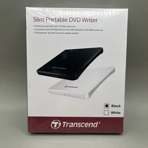NEW Transcend TS8XDVDS-K 8K Extra Slim Portable DVD Writer 8X Read and Write - Picture 1 of 2