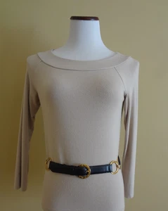 VTG Paloma Picasso Black  Leather Belt with Gold Tone Metal Buckle size L (80) - Picture 1 of 14