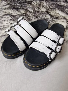 Dr Martens Blaire Flower Slide White Leather Chunky Platform Sandals UK 4 EU37🤍 - Picture 1 of 11