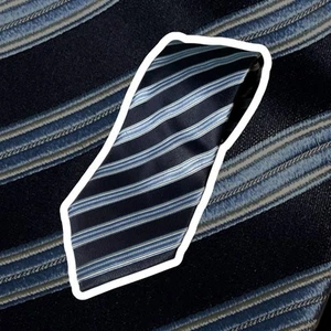 Ermenegildo Zegna Krawatte blau weiß gestreift Made in Italy Krawatte Designer - Bild 1 von 7