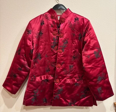  Chinese Red Silk Embroidered Jacket - Image 1 of 4