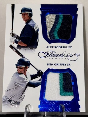 Ken Griffey Jr. Alex Rodriguez Flawless GAME-WORN 3 Color Patches /7! Mariners!! - Image 1 of 4