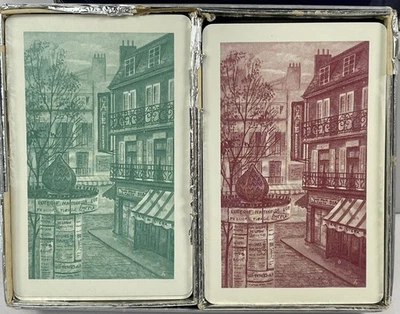 Vintage Sears Tower 2-Plastic Playing Card Deck Complete with Jokers & Box - Image 1 of 4