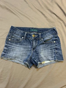 Pantalones Cortos Y2K Decree Mini Denim Lavado Medio Azul Corte Envejecido Para Mujer 5 - Imagen 1 de 8