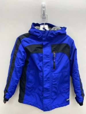 Abrigo para niño Lands End TALLA 5/6 azul real negro con cremallera Foto 1 de 2