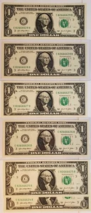 RARE LUCKY 666 Six Uncirculated Consecutive $1 One Bills Fancy Serial Number - Picture 1 of 1