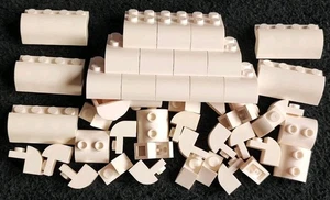 LEGO White Mixed Slopes Curved Bundle 2x4 2x2 Roof Ramp Smooth Bricks Pieces Lot - Picture 1 of 5