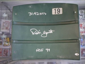 ROBIN YOUNT SIGNED COUNTY STADIUM SEAT BACK INSCRIBED "3142 HITS & HOF 99" JSA - Picture 1 of 2