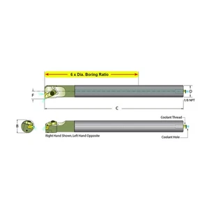 Dorian Tool E12S-ADLNR-16 Carbide Shank Indexable Threading Bar, 60147 - Picture 1 of 1