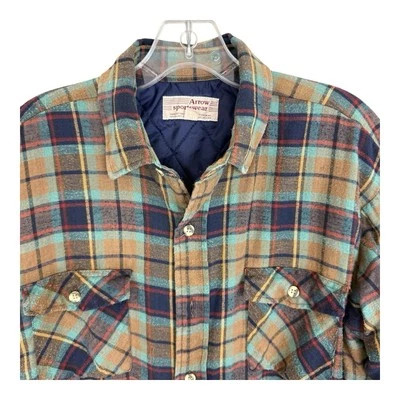 Chaqueta Camisa Flecha Franela Cuadros Para Hombre Talla Grande De Colección Forro Acolchado Bolsillo Foto 1 de 4