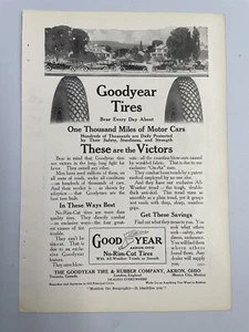 1914 Good Year Tire & Rubber Company Akron Ohio Print Ad - No Rim Cut Tires - Picture 1 of 1