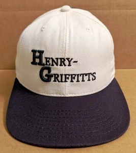 Henry-Griffitts Navy/White Baseball Golf Hat Adjustable Leather Belt USA made - Picture 1 of 8
