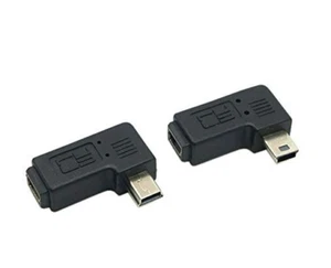 1Pair 90 Degree Mini 5Pin USB Male Angled to Female Extended Adapter Right&Left - Picture 1 of 10