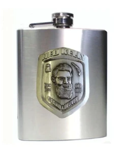 Ned Kelly Birthday Stainless Steel Hip Flask Face Badge 190ml Gift Boxed - Picture 1 of 1