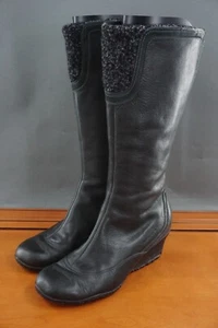 Merrell Larkspur Damen 9,5 Schuh schwarz Leder Reißverschluss kniehoher Winterstiefel - Bild 1 von 10