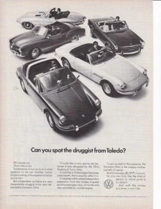 1969 Karen Ghia Print-Ad/ Ferrari-Porsche-Mercedes-Benz/ Jaguar XKE E-Type - Picture 1 of 1