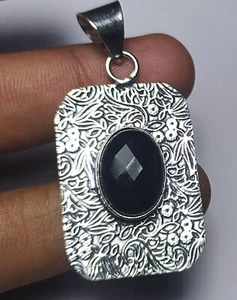Black Onyx Gemstone Handmade Fashion Jewelry Pendent Carat 35 S 1.5 Inch"A4604 - Picture 1 of 5
