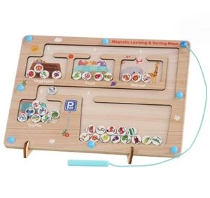 Children's wooden transfer beads magnetic garbage sorting puzzle education toys - Picture 1 of 2