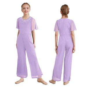 Girl Jumpsuit Family Gathering Rompers Prom Leotard Pageant Bodysuit Flower - Picture 1 of 50