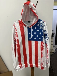 Sudadera con capucha bandera americana sin marca talla grande unisex - Imagen 1 de 9