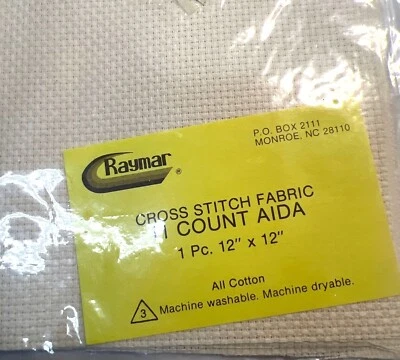 Raymar Cross Stitch Fabric 11 Count Aida 12" x 12" All Cotton Machine Washable & - Image 1 of 2